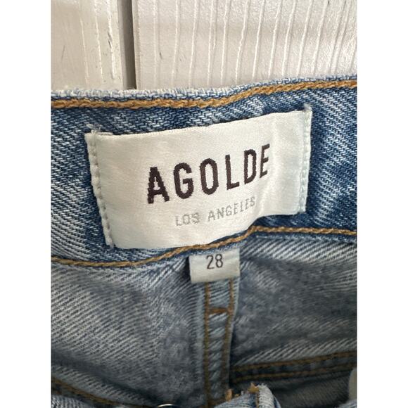 AGOLDE 90's Distressed Mid-Rise Straight Leg Jeans 28 - Picture 5 of 8